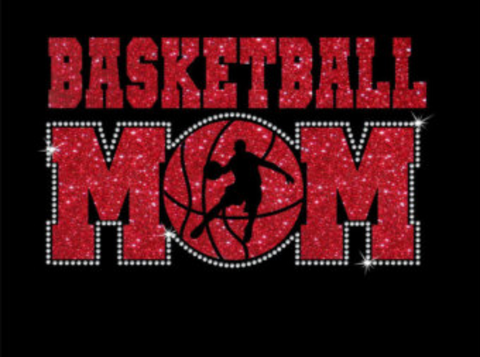 Glitter and Rhinestone basketball mom design