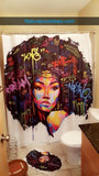 Colorful Afrocentric Queen shower curtain