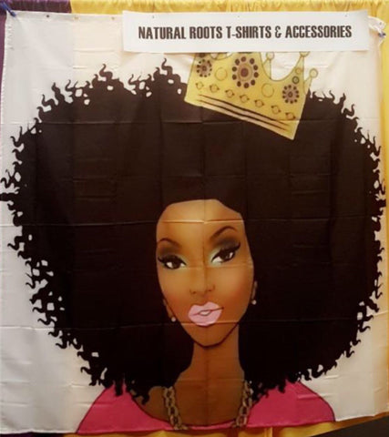 Afrocentric Queen with Crown shower curtain