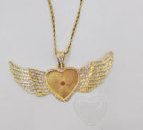 Sublimation Heart Shaped Angel Wing necklace