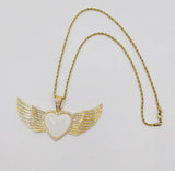 Sublimation Heart Shaped Angel Wing necklace