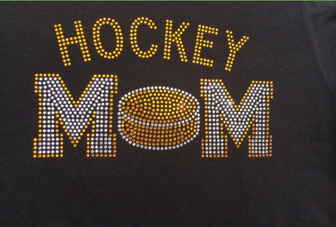 Hockey Mom Bling Design orange clear