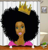 Afrocentric Queen with Crown shower curtain