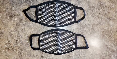 Wholesale Premium Rhinestone Handmade Mask Cover washable Cotton breathable Fabric double Unisex