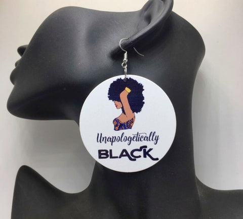 African American wood Earrings -  Unapologetically Black