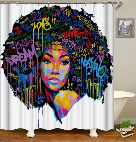 Colorful Afrocentric Queen shower curtain