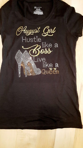 August Girl Hustle like a Boss Bling Premium Tshirt