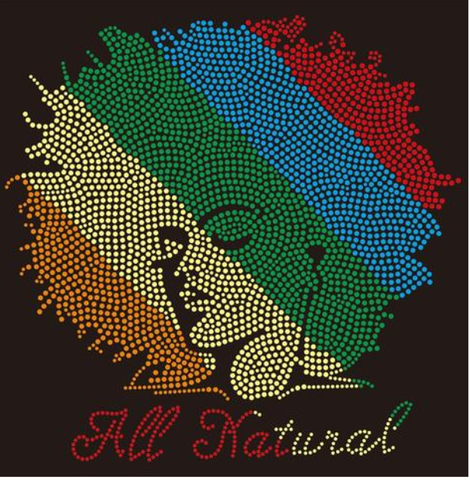 Rhinestone TRANSFER - Rainbow Afro Queen LGBTQ+