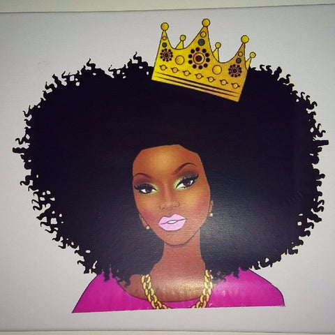Afrocentric Queen with Crown Canvas